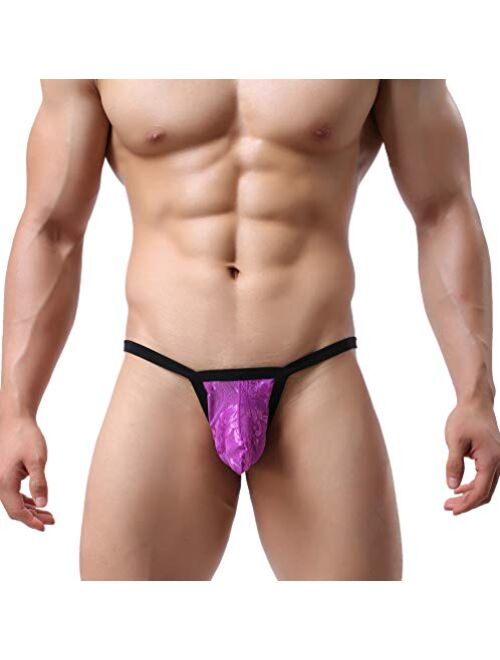 MuscleMate Men's Thong T-Back Underwear, Hot Men's See-Through Thong G-String T-Back Undie.