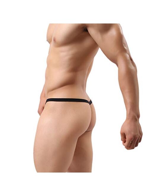 MuscleMate Men's Thong T-Back Underwear, Hot Men's See-Through Thong G-String T-Back Undie.