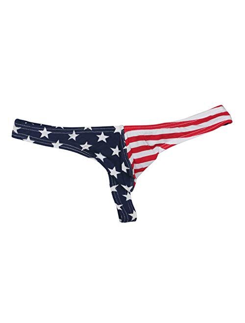 MuscleMate Hot Men's Thong Underwear, USA Star-Spangled Banner, Men's Stars and Stripes Thong G-String Underwear.