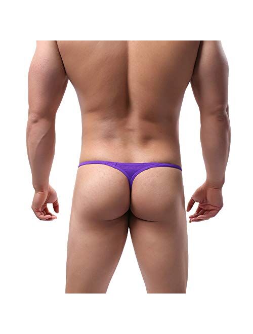 MuscleMate 4 Pack Men's Thong Underwear, Men's Thong G-String Boxer Briefs Underpants 4 Pack.