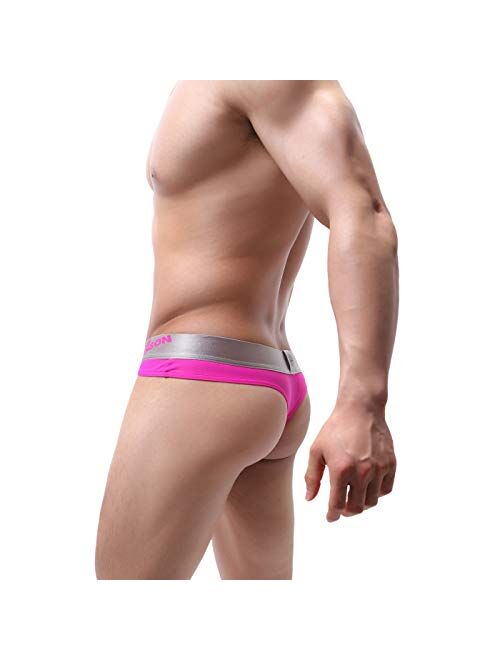 MuscleMate 4 Pack Men's Thong Underwear Brazilian Style, 4 Pack Men's Thong G-String Underpants.