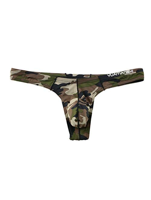 3 Pack MuscleMate Camouflage Thong Underwear, 3 Pack Men's Thong Camouflage G-String Underpants 3 Pack.