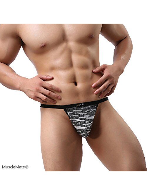 MuscleMate Premium Hot Men's G-String Leopard Print Thong Comfort Hot Low Raise Underwear