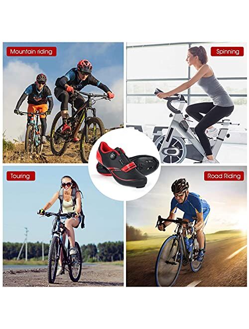 Lingque Cycling Shoes Indoor Compatible with Peloton Bike Shoe with Delta Cleat Outdoor Clip in Road Bike Shoes for Men Women