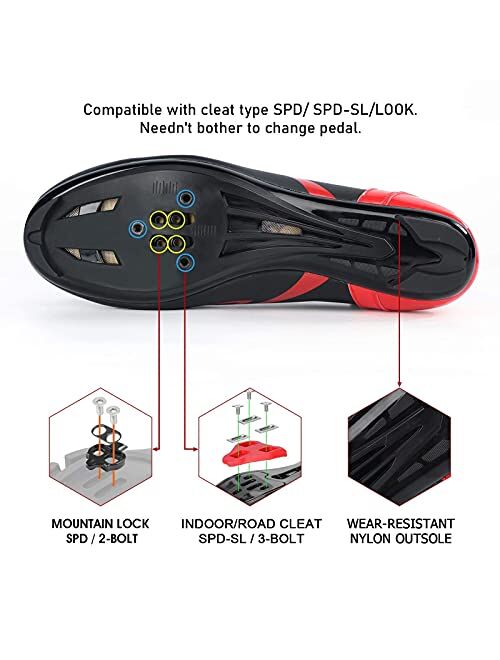 Lingque Cycling Shoes Indoor Compatible with Peloton Bike Shoe with Delta Cleat Outdoor Clip in Road Bike Shoes for Men Women