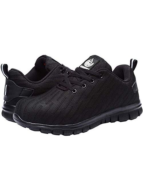 DYKHMILY Steel Toe Shoes for Men Women Lightweight Safety Shoes Slip Resistant Breathable Puncture Proof Work Sneakers