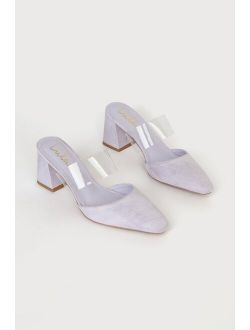 Rangery Lavender Valentine Suede Pointed Toe Mules
