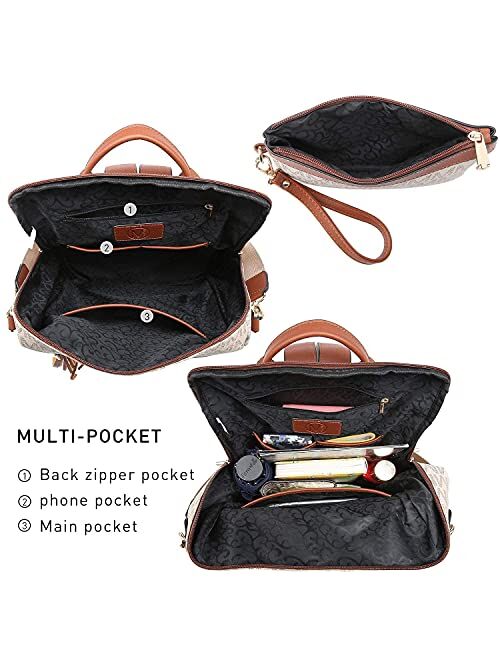 Mkp Collection MKP Women Fashion Backpack Purse PU Leather Convertible Large Ladies Rucksack Travel Shoulder Bags Handbag with Wristlet and Tassel Decor (Black)