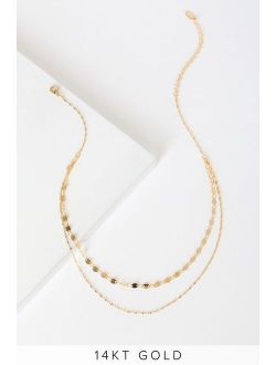 Always Gleaming 14KT Gold Layered Choker Necklace