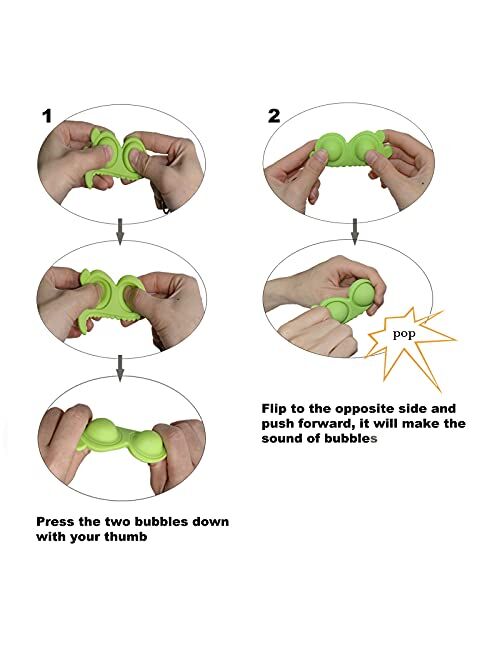 Ushopfun 3Pcs Colourful Mini Pop Fidget Keychain, Dinosaur Keychains Accessories for Car Cute Hand Sensory Key chains Bulk, Stress Relief Squeeze Keychain Ring for Women 