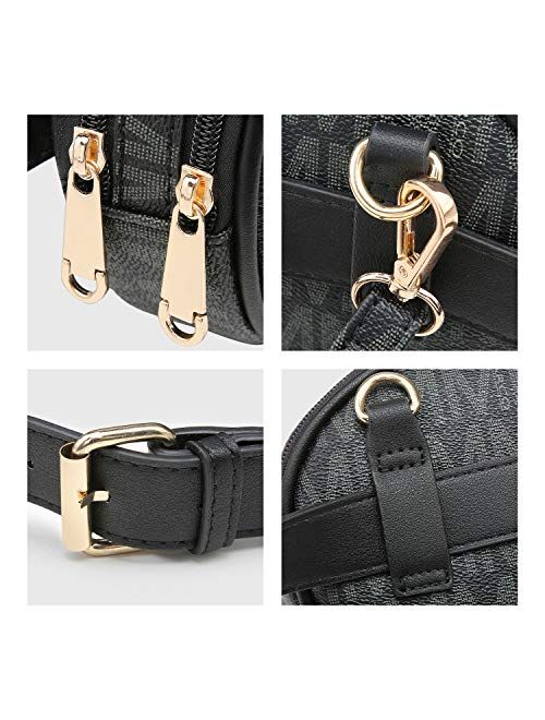 Mkp Collection MKP Women Signature Fashion Waist Packs Pouch Cellphone Wallet Small Travel Crossbody Shoulder Bag W/Double Zipper Pockets