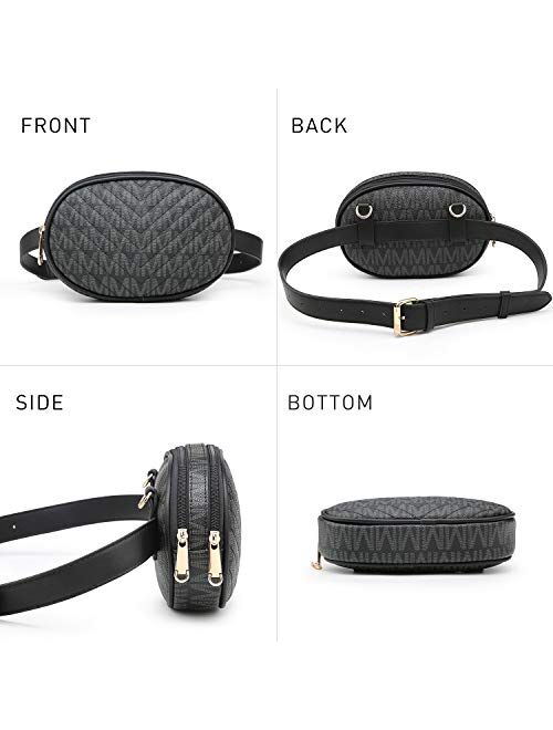 Mkp Collection MKP Women Signature Fashion Waist Packs Pouch Cellphone Wallet Small Travel Crossbody Shoulder Bag W/Double Zipper Pockets