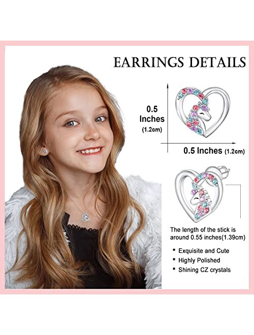 Tarsus Hypoallergenic Unicorn Earrings for Girls Women, Lovely Unicorn Jewelry for Daughter Granddaughter Birthday Gifts