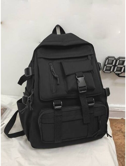 Shein Men Release Buckle Decor Multi-Compartment Backpack