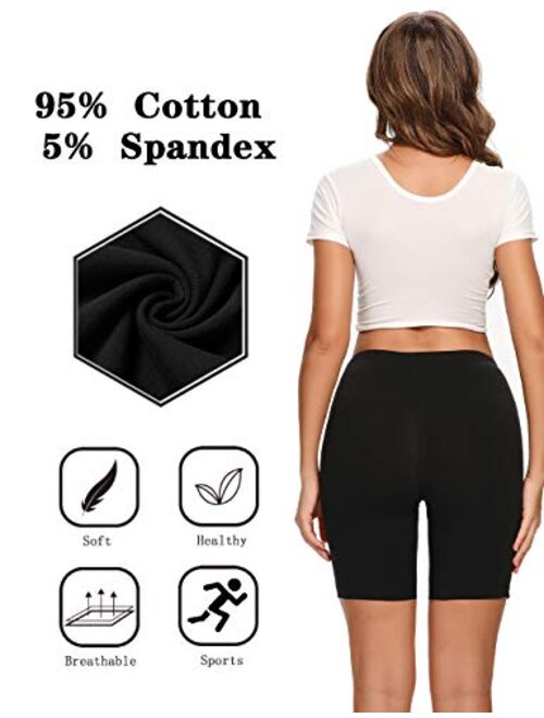 Molasus Womens Cotton Boxer Shorts Underwear Anti Chafing Bike Shorts(Regular & Plus Size)