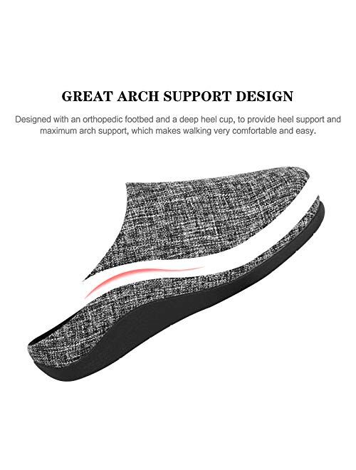 ERGOfoot Orthotic Slippers with Arch Support for Plantar Fasciitis Pain Relief, Comfortable Orthopedic Clog House Shoes with Indoor Outdoor Anti-Skid Rubber Sole by ERGOf