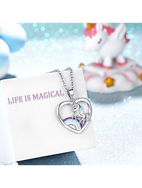 Shonyin Silver Unicorn Necklace Birthday Gifts for Girls Party Jewelry Gift for Girls Women