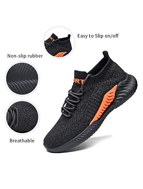 Slow Man Men's Athletic Shoes Sock Sneaker - Mesh Lace Up Slip On Styling Comfortable Casual Cushioning Sneakers