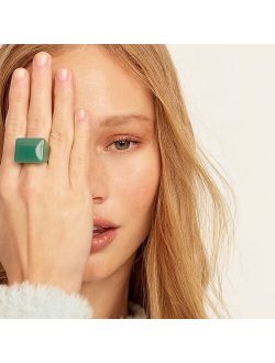 Made-in-Italy square face acetate ring
