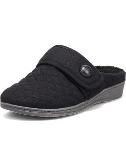 Women's Indulge Carlin Flannel Mule Slipper- Comfortable Spa House Slippers that include Three-Zone Comfort with Orthotic Insole Arch Support, Medium Fit, Sizes 5-