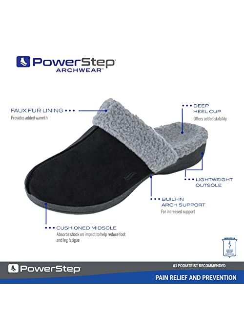 Powerstep Women's ArchWear Slipper, House Shoes, Orthotic Slippers with Arch Support, Plantar Fasciitis Pain Relief