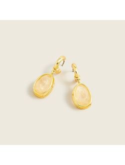 Framed stone drop earrings