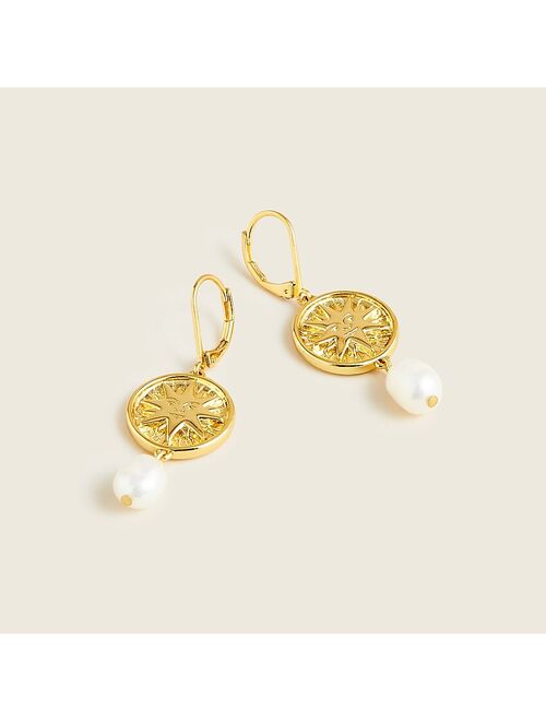 J.Crew Soleil coin pearl drop earrings