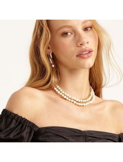 Pearl-and-chain short necklace