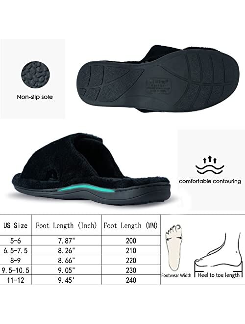 Git-Up Women's Diabetic Slippers Memory Foam Soft Cozy Arch Support Arthritis Edema Bedroom Shoes Non Slip Indoor Outdoor Rubber Sole
