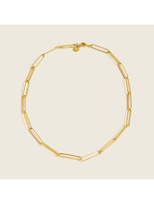 J.Crew Demi-fine 14k gold-plated short paper clip necklace