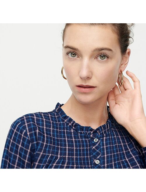 J.Crew Mini tube hoop earrings in matte gold