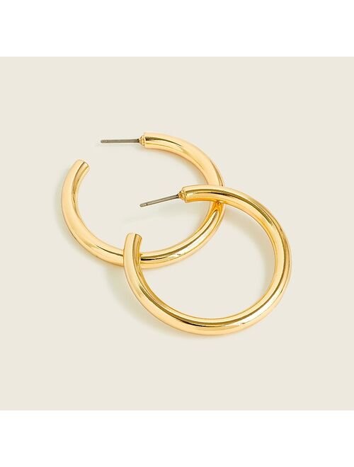 J.Crew Mini tube hoop earrings in matte gold