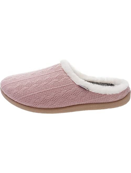 WHITIN Women Arch Support Fuzzy Knitted Slipper Warm Fluffy Slip On House Shoes