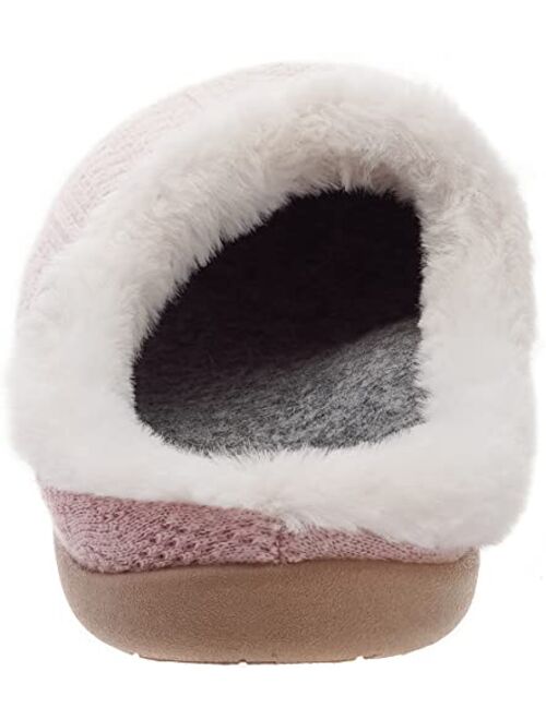 WHITIN Women Arch Support Fuzzy Knitted Slipper Warm Fluffy Slip On House Shoes