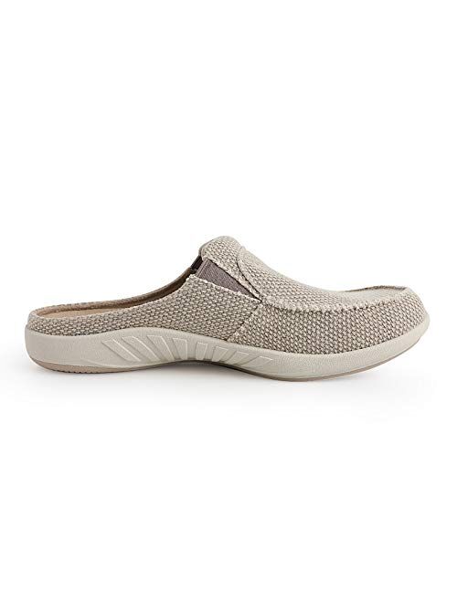 Gecko Man Women's Cozy Slippers with Arch Support, Durable Canvas House Shoes, Indoor Outdoor Anti-Skid Rubber Sole