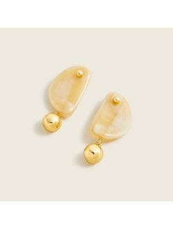 Acetate stone and ball drop earrings