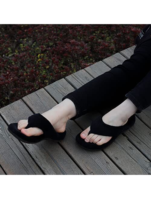 BCSTUDIO Women's Flip Flop Slippers with Orthotic Arch Support Indoor Outdoor
