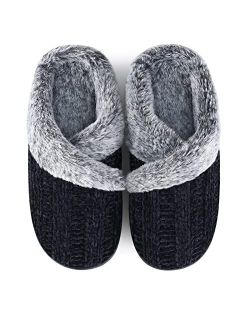 Homitem House Slippers for Women Indoor and Outdoor Fuzzy Slippers with Arch Support Fluffy Slippers with Memory Foam Winter Bedroom Warm Slippers House Shoes for Womens 