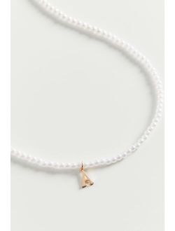 Pearl Initial Charm Necklace
