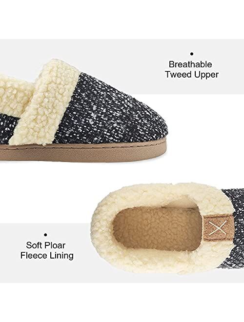 Gumusservi Closed Back House Slippers for Women Men with Arch Support Indoor Outdoor,Fuzzy 4-Layer Memory Foam Slippers,Soft Winter Fluffy Ladies Clog Slippers,Cozy Slip 