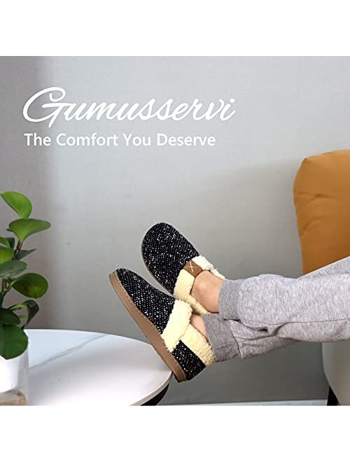 Gumusservi Closed Back House Slippers for Women Men with Arch Support Indoor Outdoor,Fuzzy 4-Layer Memory Foam Slippers,Soft Winter Fluffy Ladies Clog Slippers,Cozy Slip 