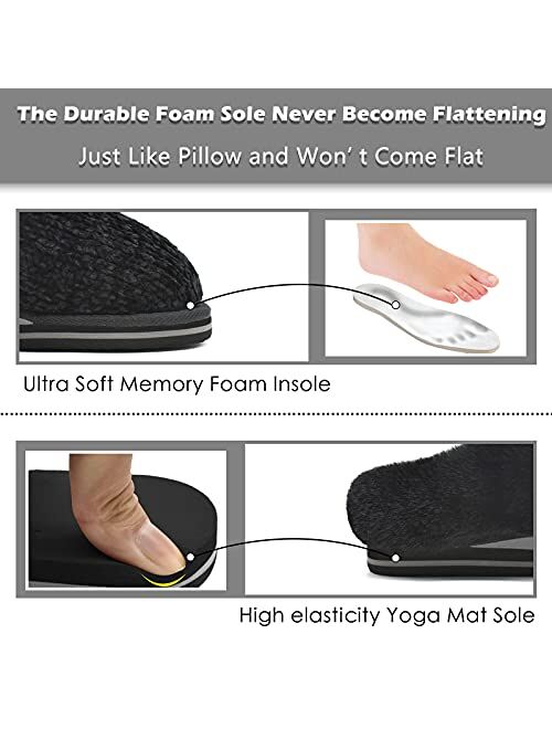 jiajiale Womens Fluffy Double Memory Foam Slippers Ladies Cozy Fuzzy Faux Fur Slip on Warm House Shoes with Arch Support Indoor Outdoor Non Slip Hard Sole