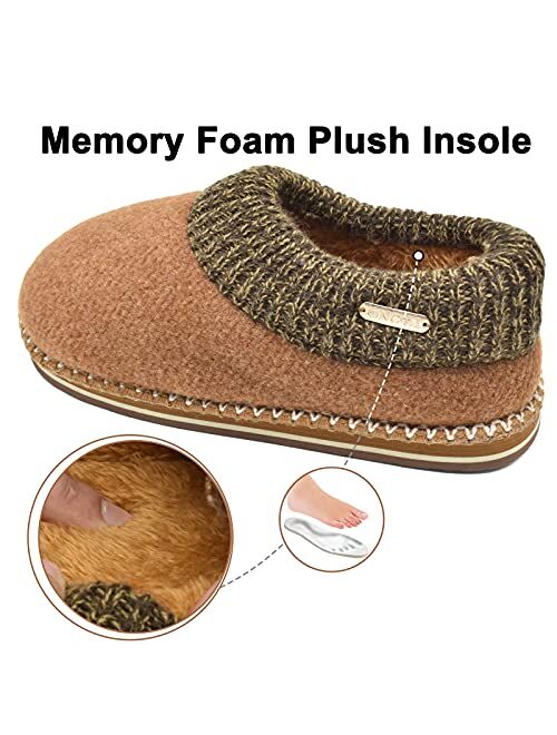 ONCAI Women Slippers With Arch Support Memory Foam Cozy Warm Comfy House Bootie Slippers Knit Collar Bedroom Moccasin Slippers For Women