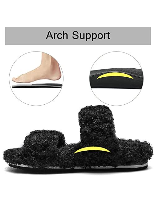 UBFEN Slippers for Women with Arch Support Open Toe House Shoes