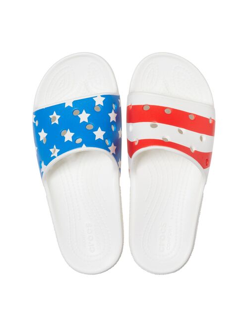 Crocs Classic Adult American Flag Slide Sandals