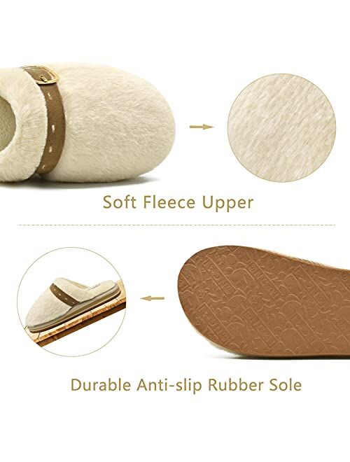 ONCAI Women Fuzzy Slippers Women's Cozy Momory Foam Slipper Fluffy Bedroom House Slippers For Women