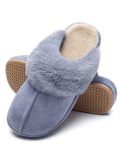 CORIFEI Fluffy Slippers for Women with Arch Support, Warm Winter House Shoes