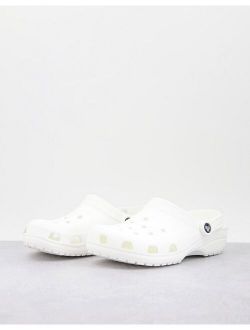 classic plastic solid lightweight clog in white
