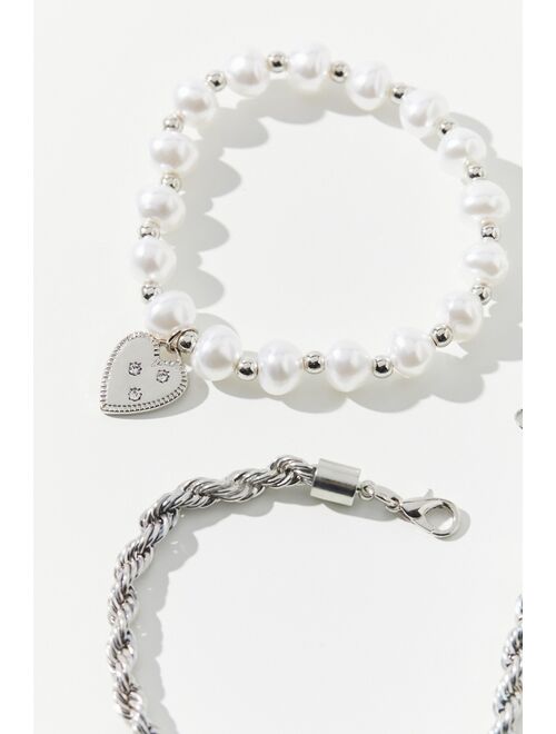 Urban Outfitters Pearl Rope Chain Layer Bracelet Set