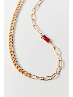 Curb And Paperclip Chain Necklace